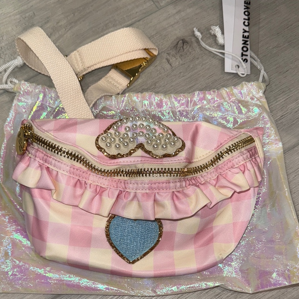 Stoney Clover Lane Pink and Cream Checkered Bag